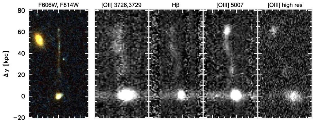 75亿光年外，有什么东西似乎逃离了星系，哈勃疑似拍到尾迹